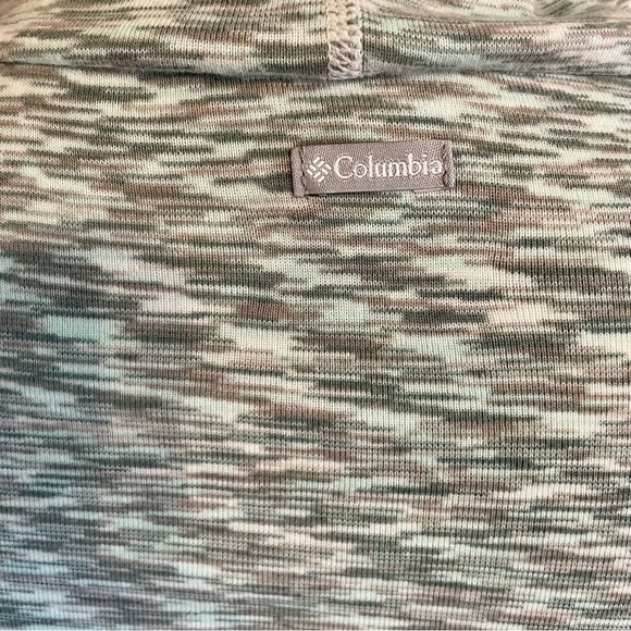 Columbia Sage Green and Grey Heather Pullover Stretch Long Sleeve Hoodie Medium - Picture 12 of 13